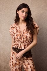 Slowlove Printed fluid blouse Printed orange