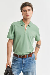 Gant Contrast piqu&eacute; polo Kaki
