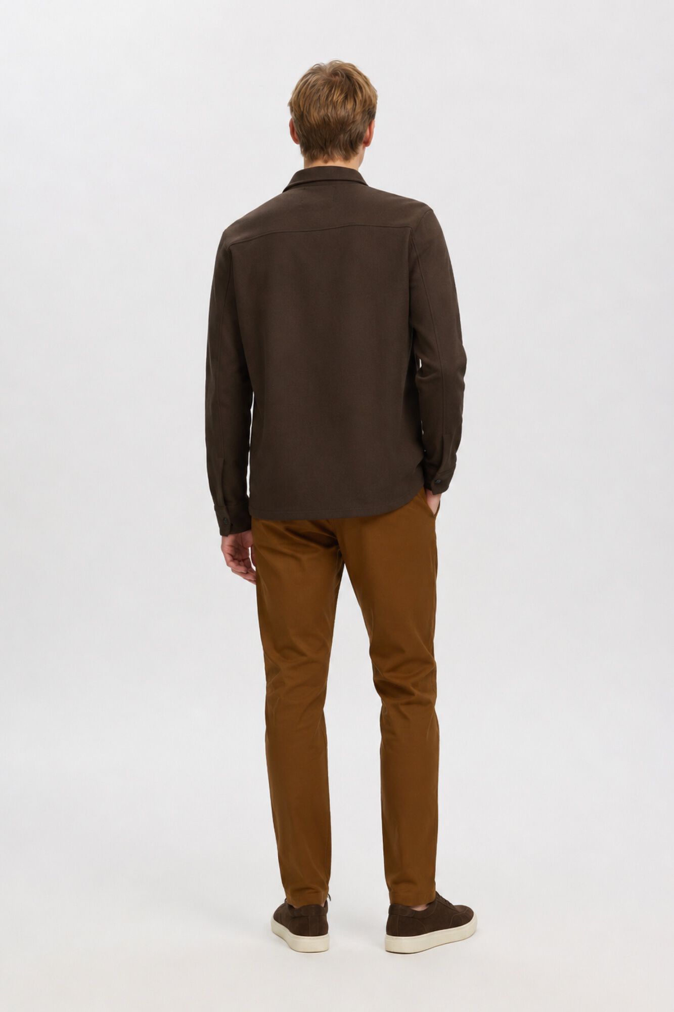 Selected Jacket with buttons Dark brown