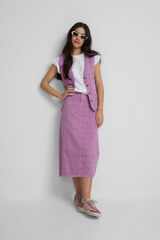 Silbon Openwork denim vest Purple
