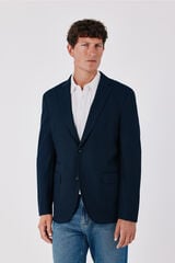 Cortefiel Basic knit blazer Navy