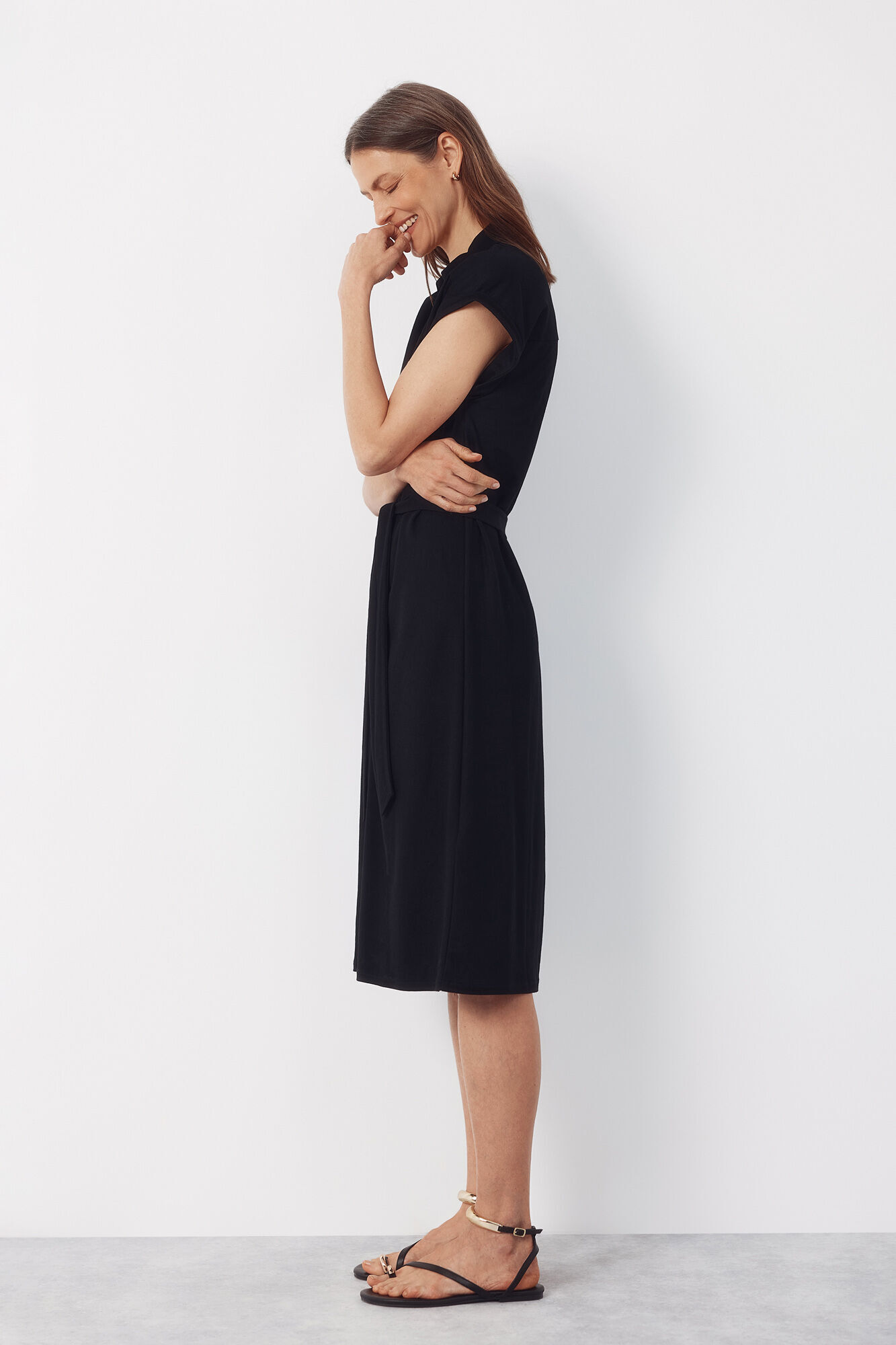 Cortefiel Vestido camisero Negro