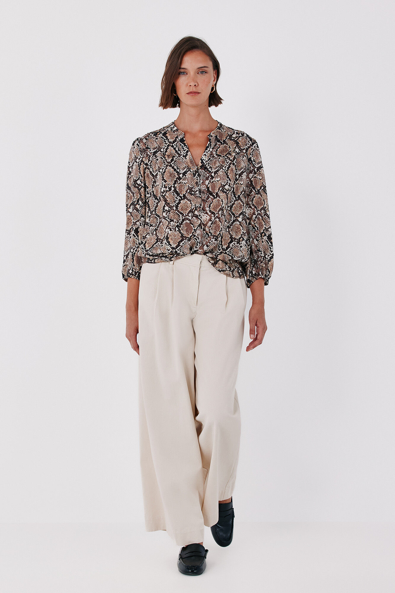 Cortefiel Printed fluid blouse
