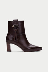 Hispanitas Bangkok side buckle ankle boot Dark brown