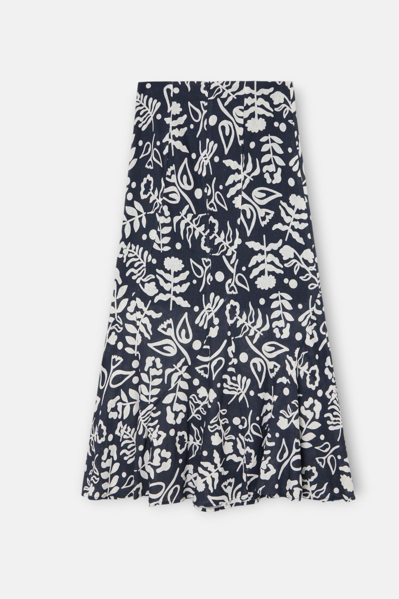 Silbon Printed fluid ruffle skirt Printed blue