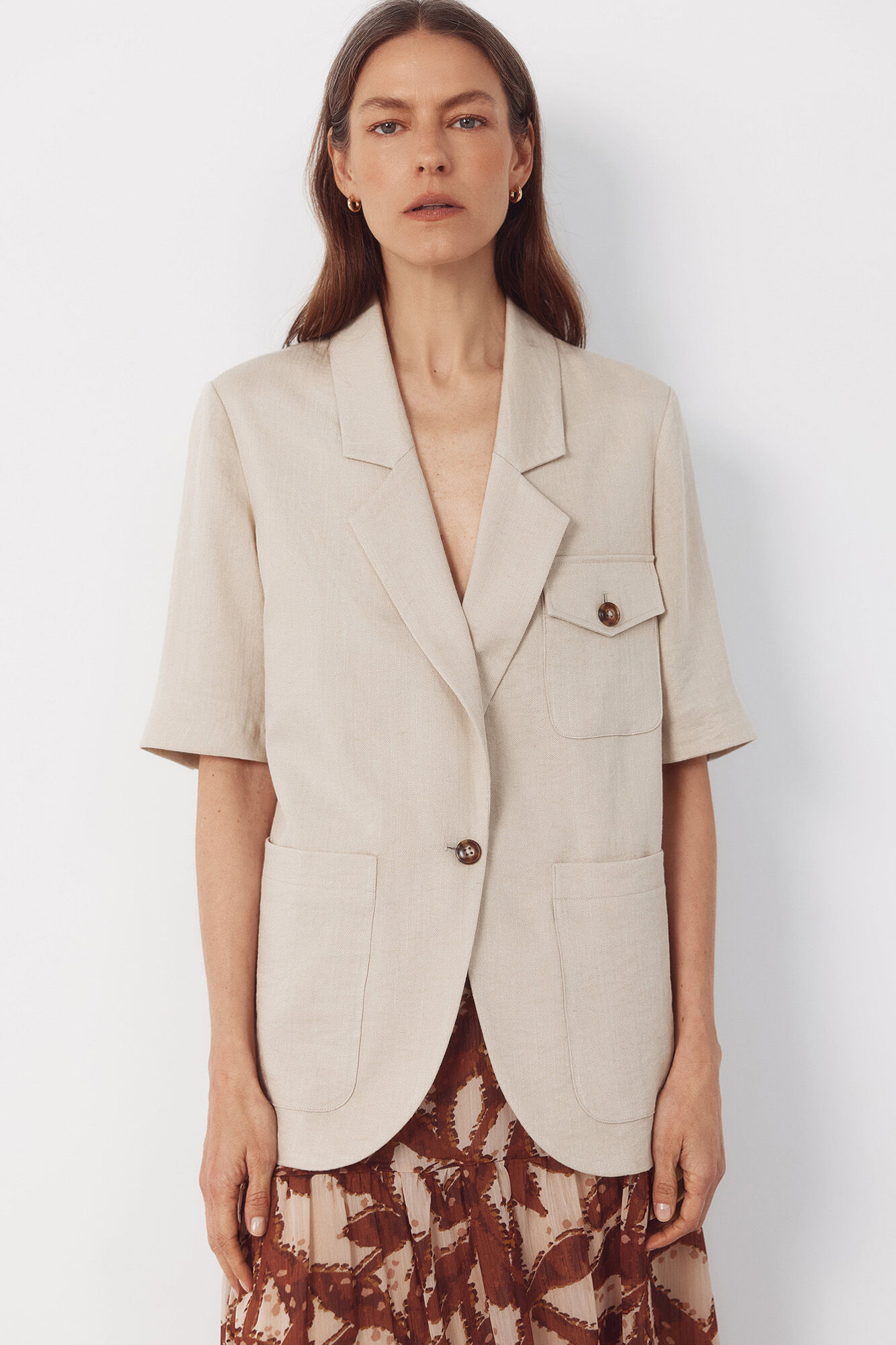 Cortefiel American style short sleeve Beige