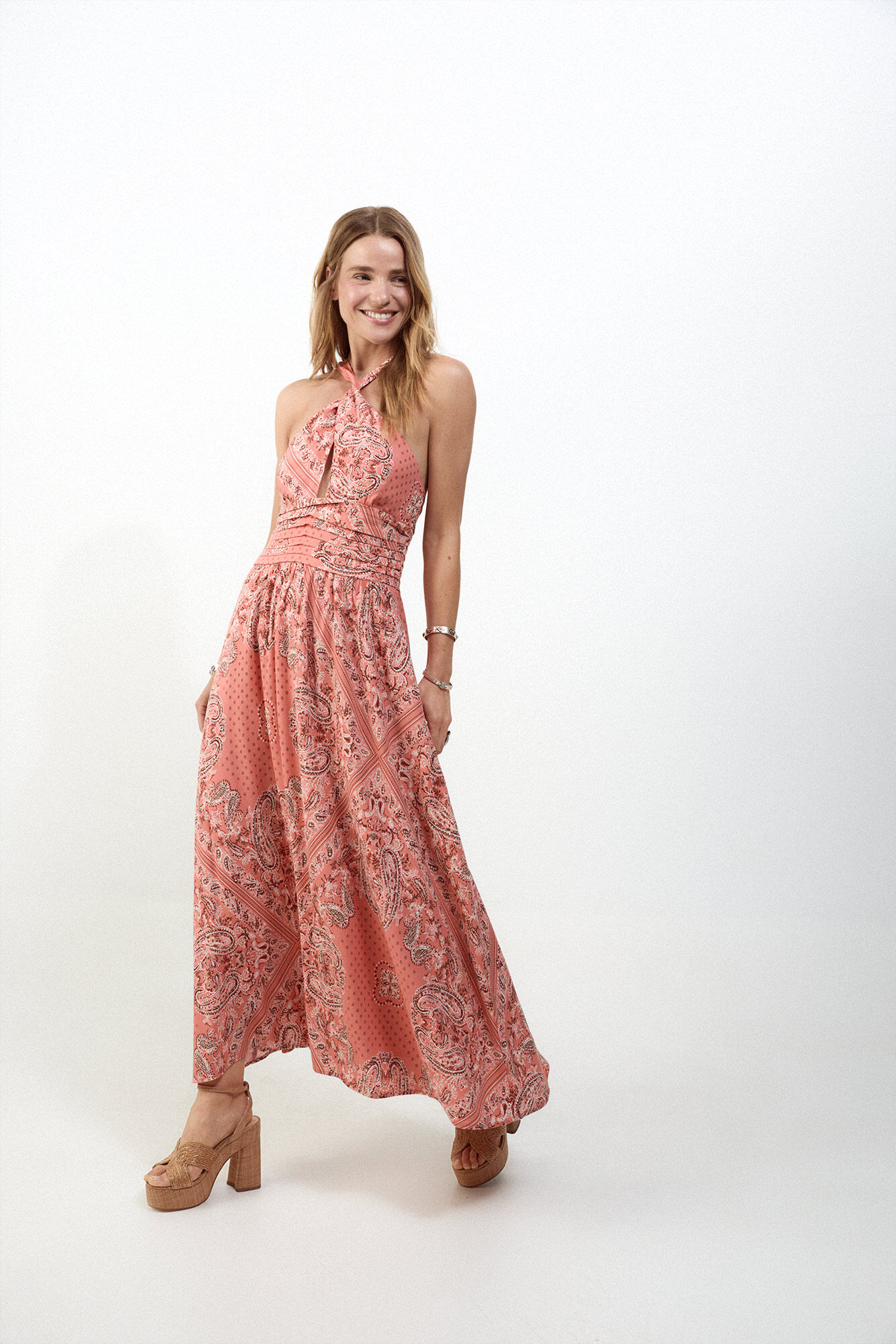 Slowlove Vestido estampado halter Multicolour