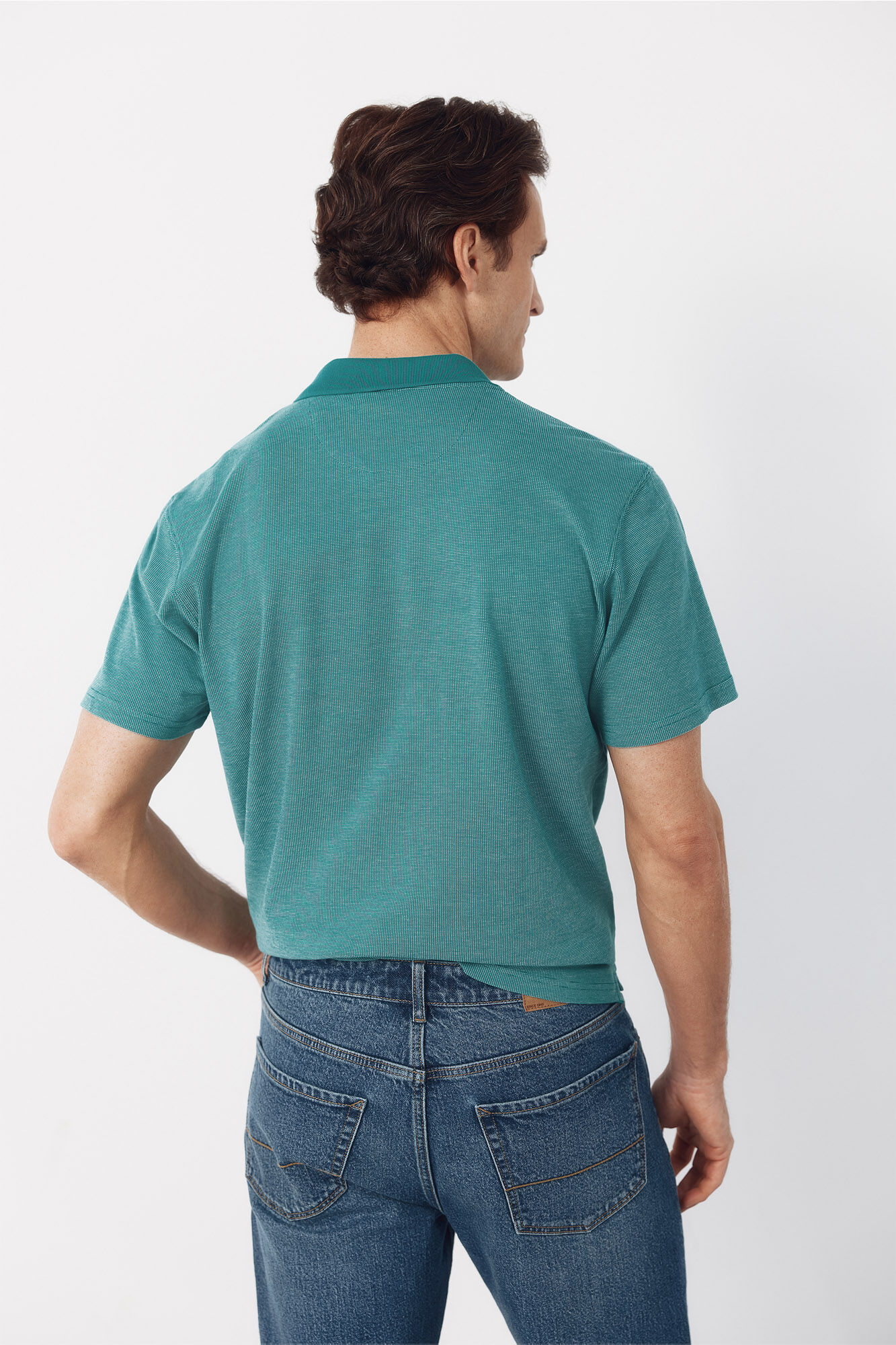 Cortefiel Textured polo shirt Green
