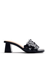Gioseppo Mules salto de pele Preto