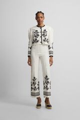 Silbon Floral print trousers Printed white