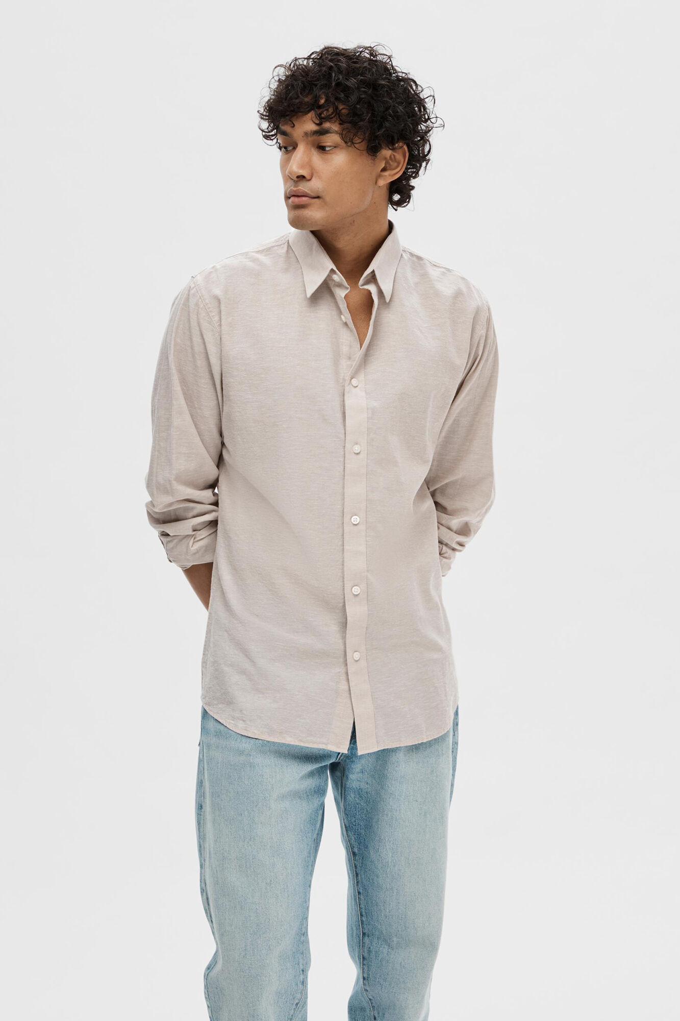 Selected Camisa de linho slim fit