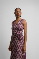 Silbon Print double-breasted tie gilet Printed red