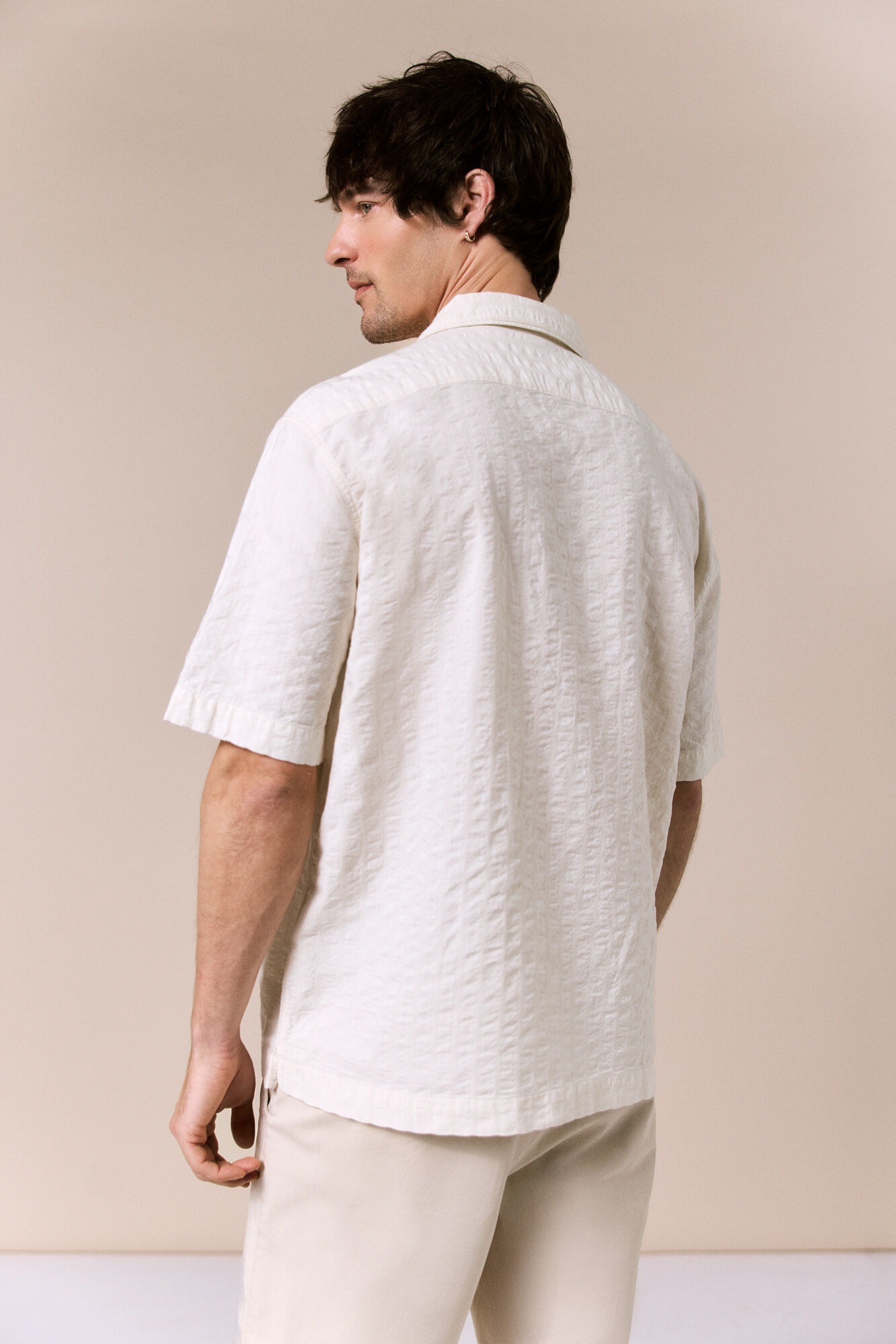 OOTO Plain short sleeve shirt Ivory