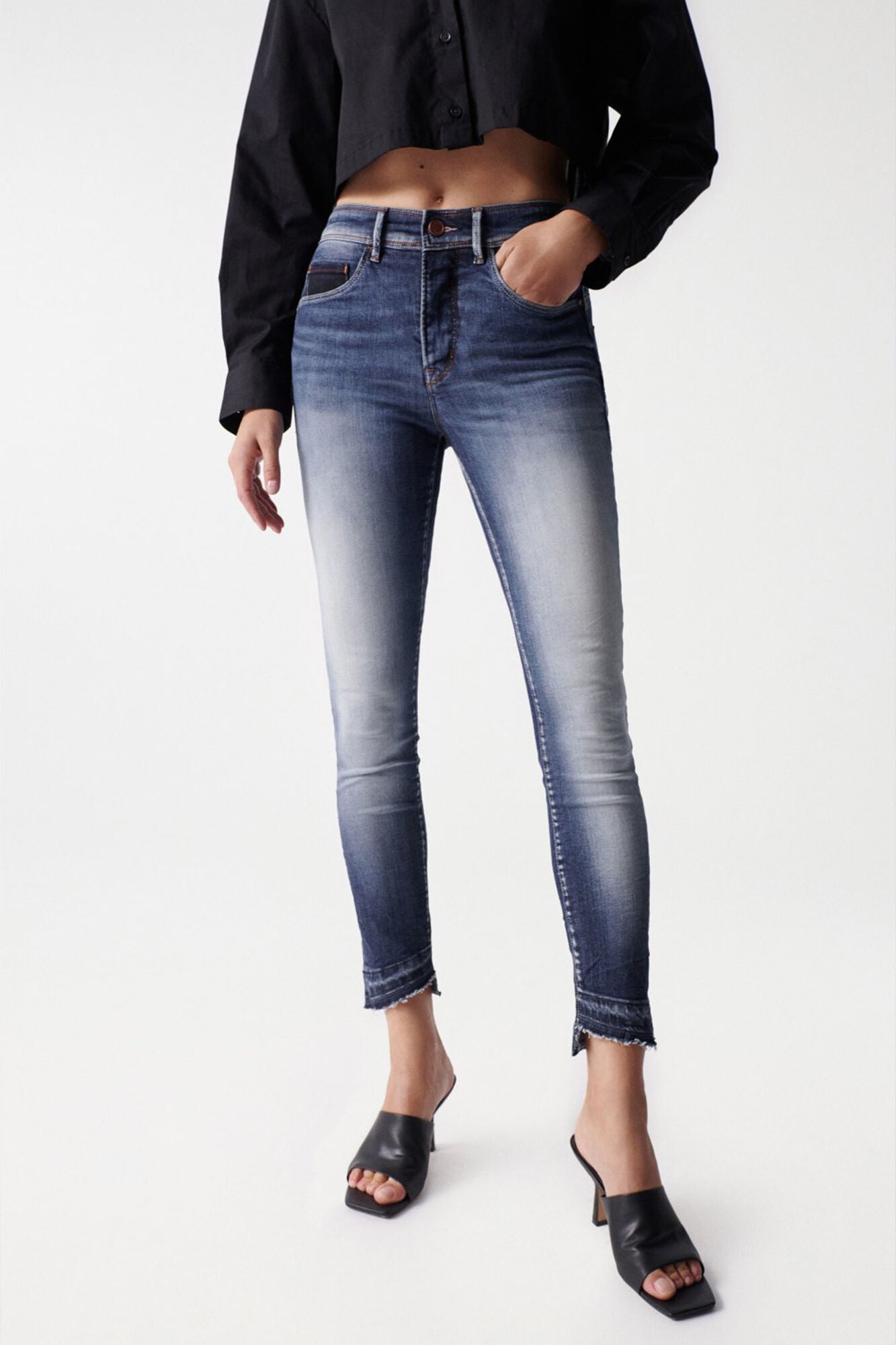 Salsa Jeans Faith push-in premium wash cropped jeans Blue