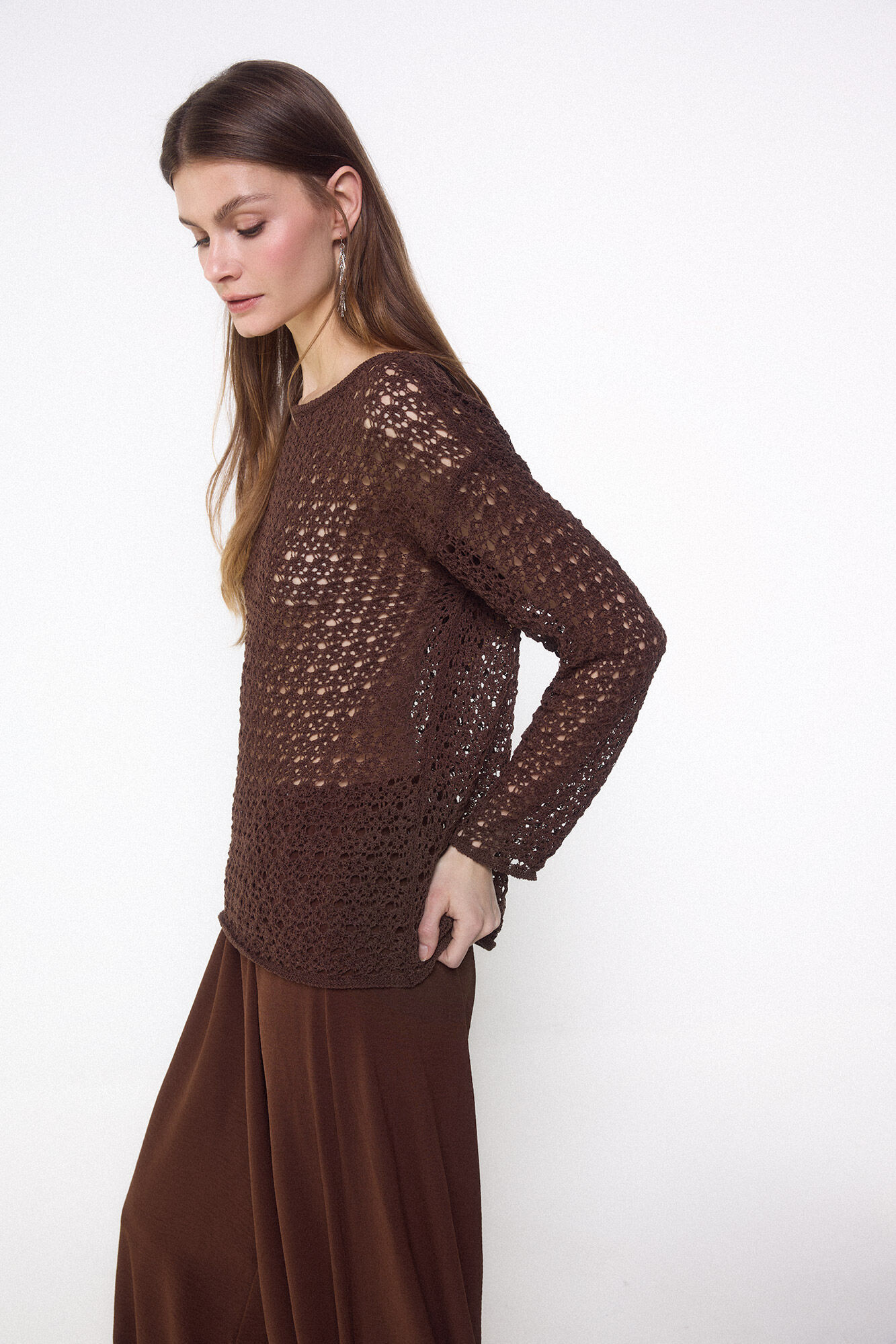 Slowlove Openwork knit jumper Dark brown