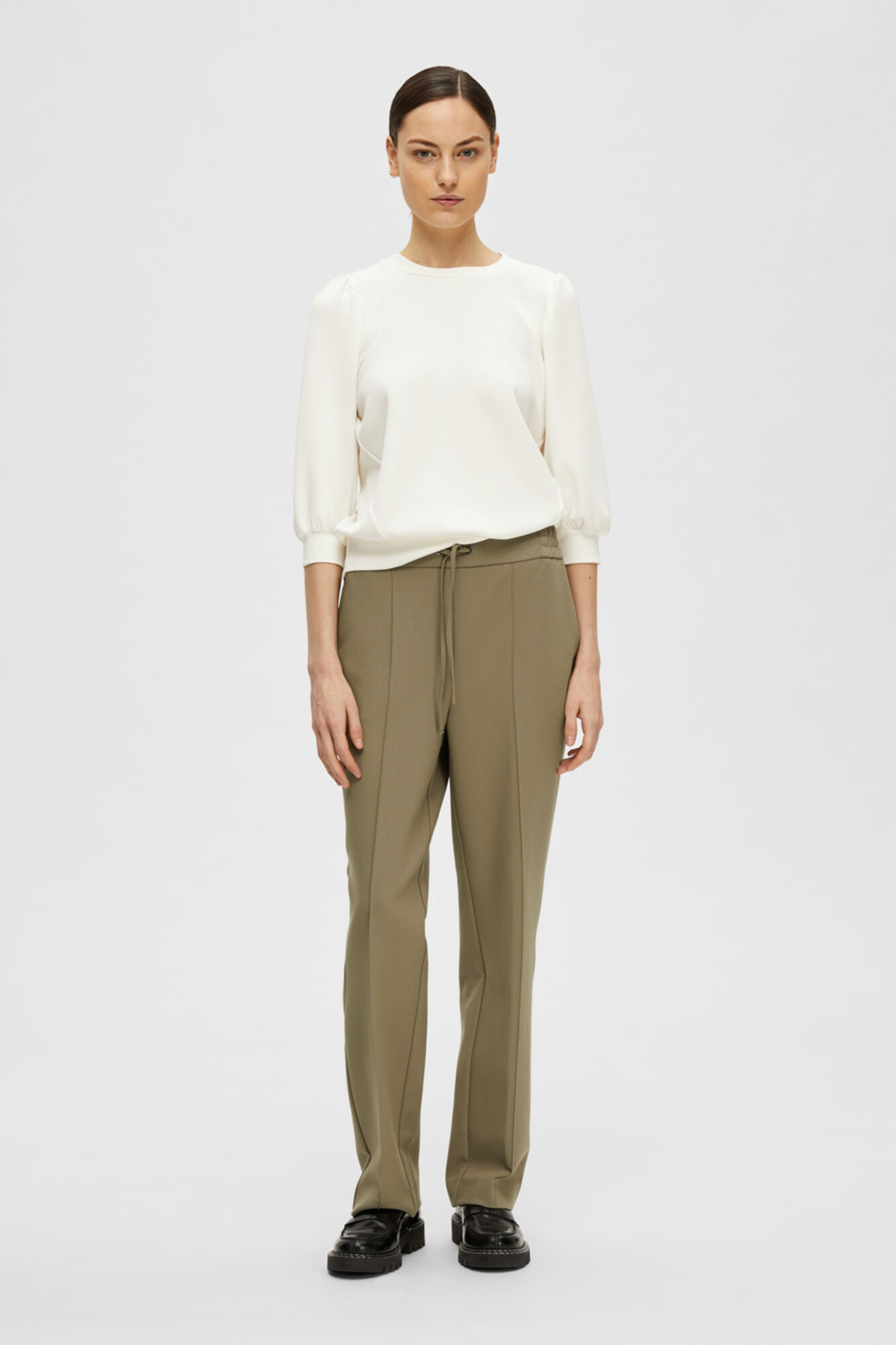 Selected Top manga bufante Branco