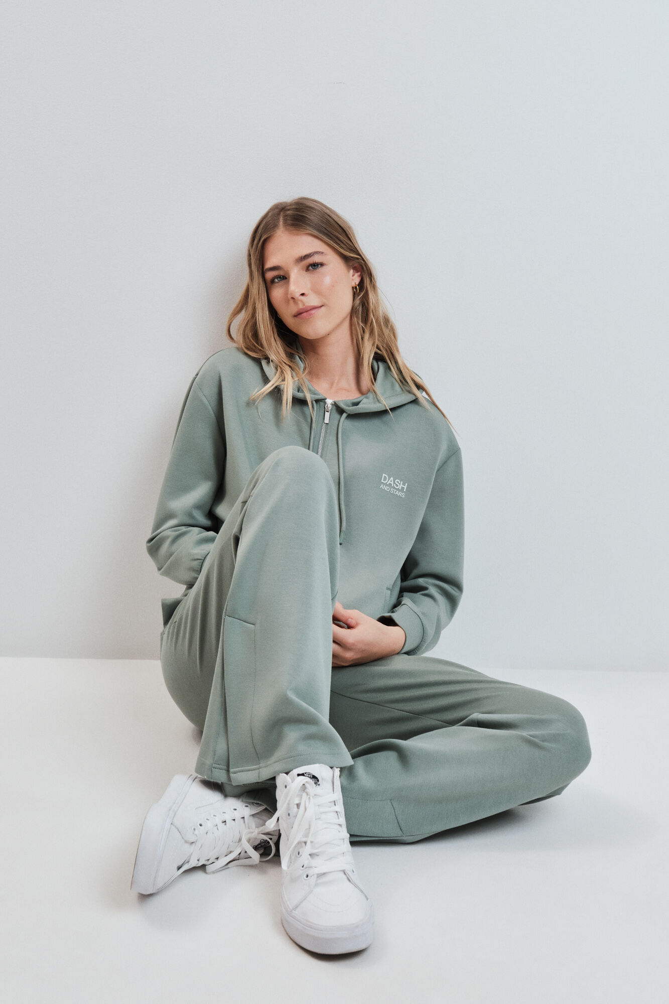Dash and Stars Casaco com capuz em viscose suave verde