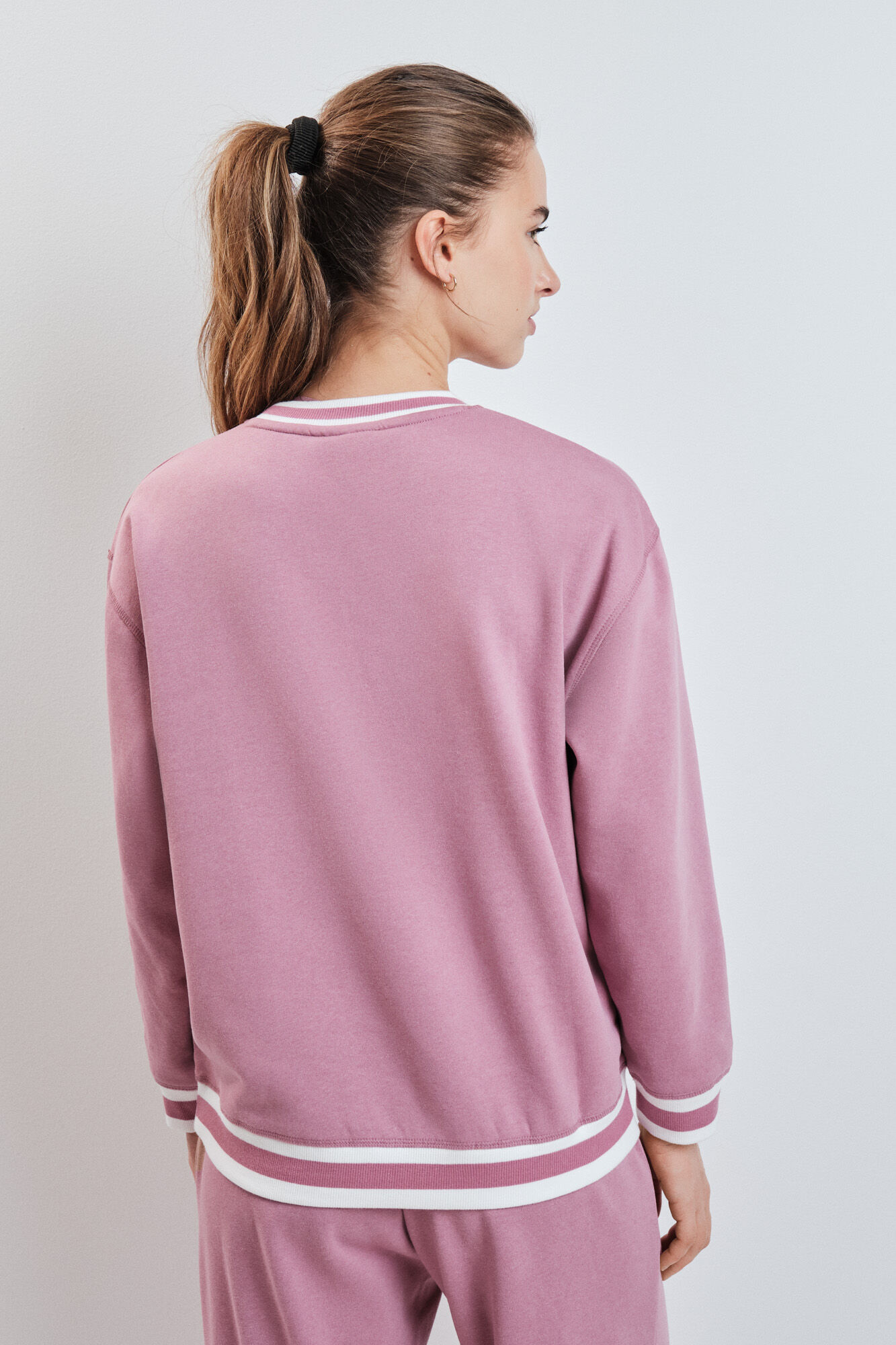 Dash and Stars Sudadera college felpa rosa rosa