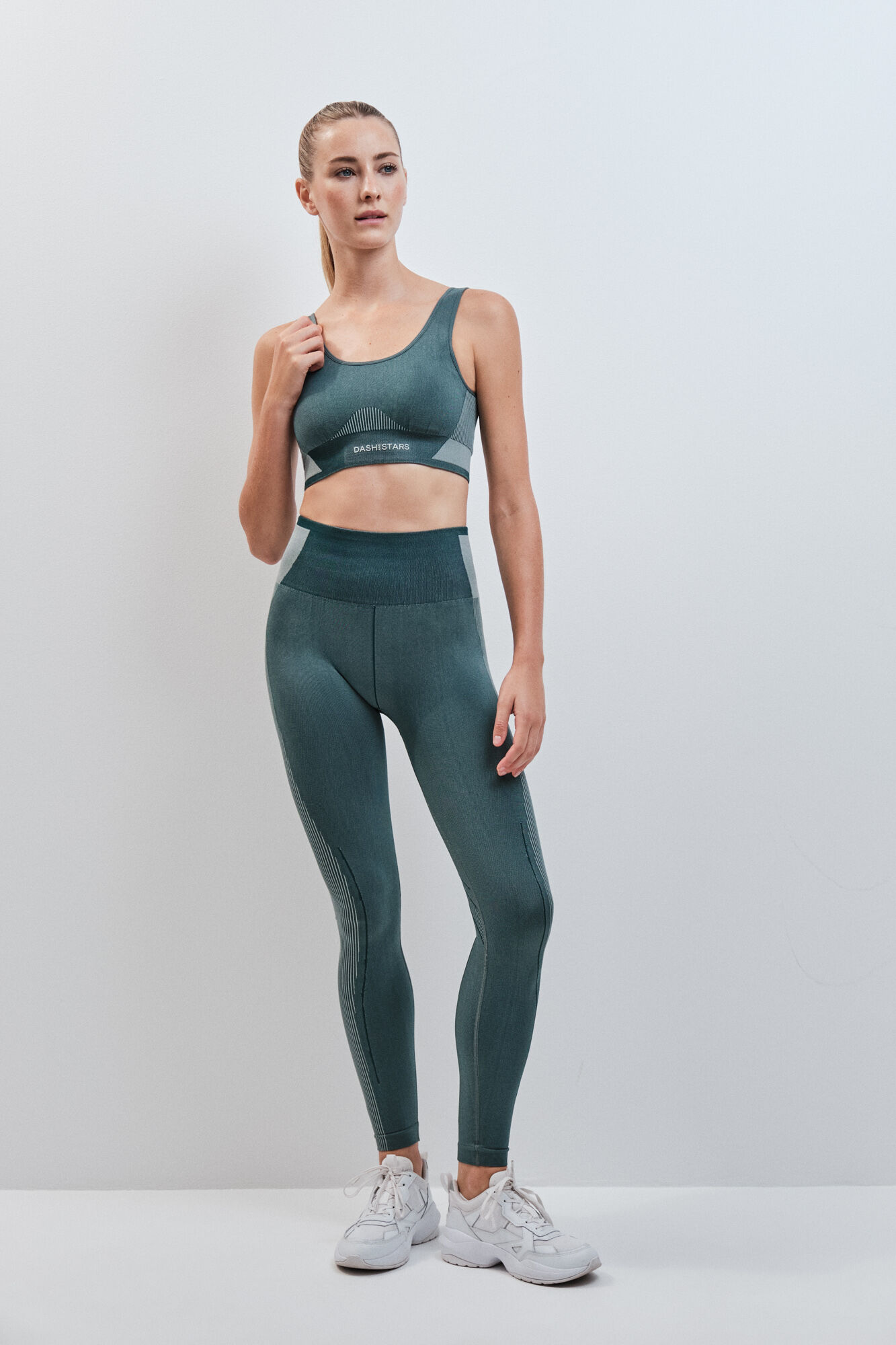 Dash and Stars Leggings largo SEAMLESS COMFORT verde verde