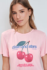 Dash and Stars Camiseta apertura espalda rosa rosa