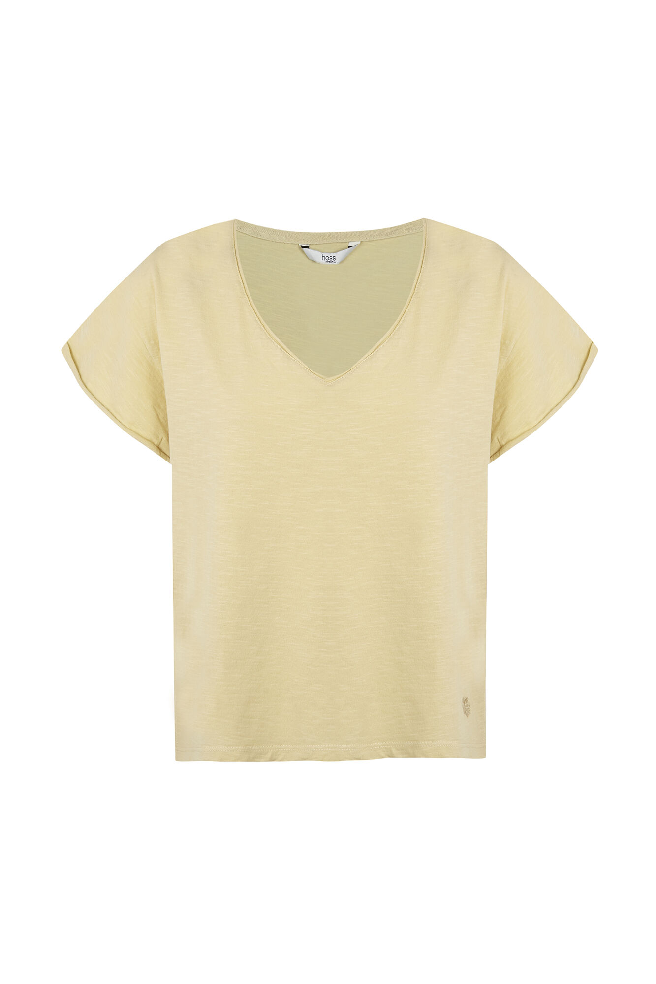 Hoss Intropia Monike. Camiseta maga corta escote pico Amarillo