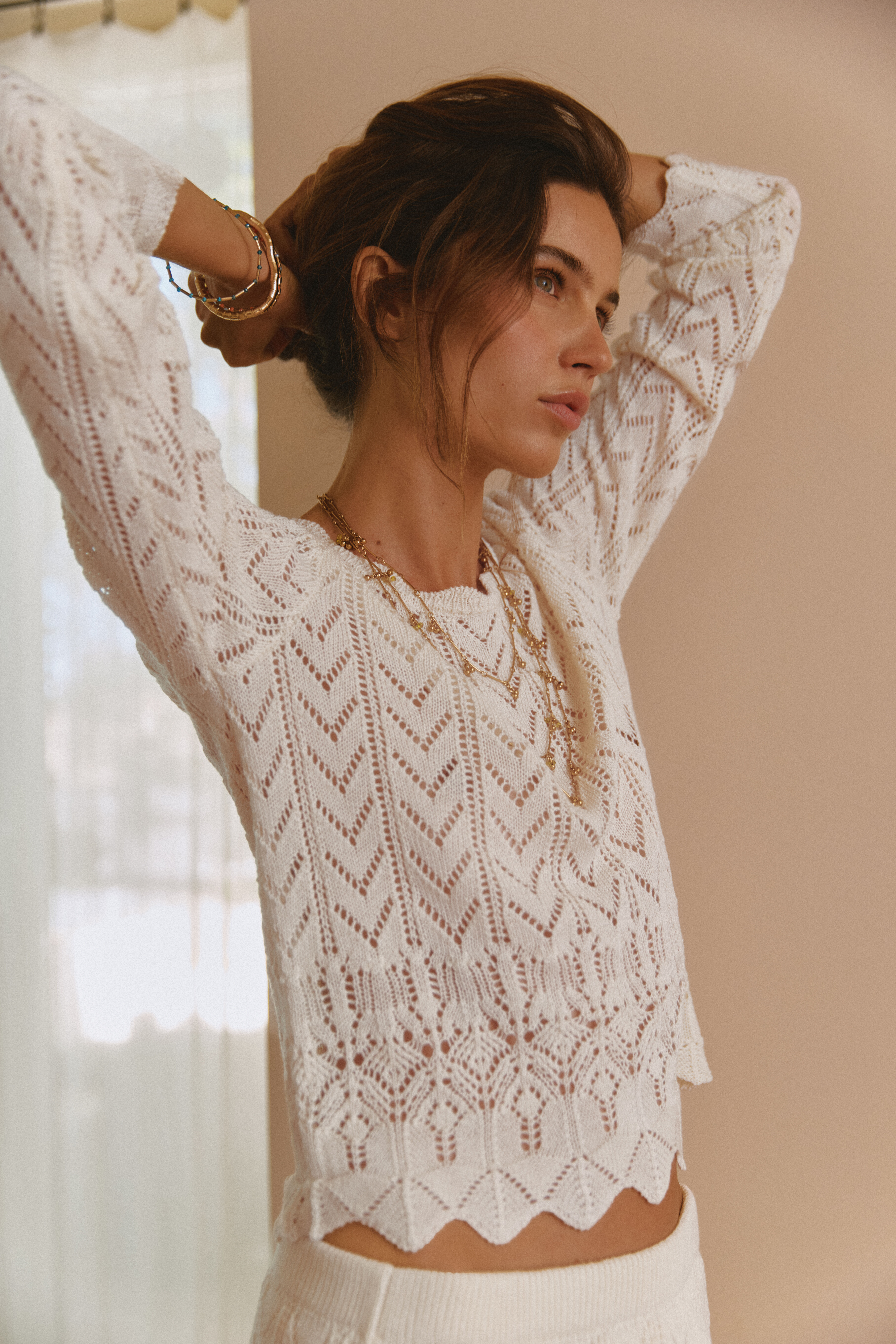Hoss Intropia Ivy. Camisola em malha ajurada