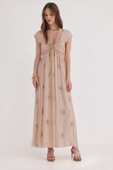 Hoss Intropia Aurora. Vestido bordado Rosa