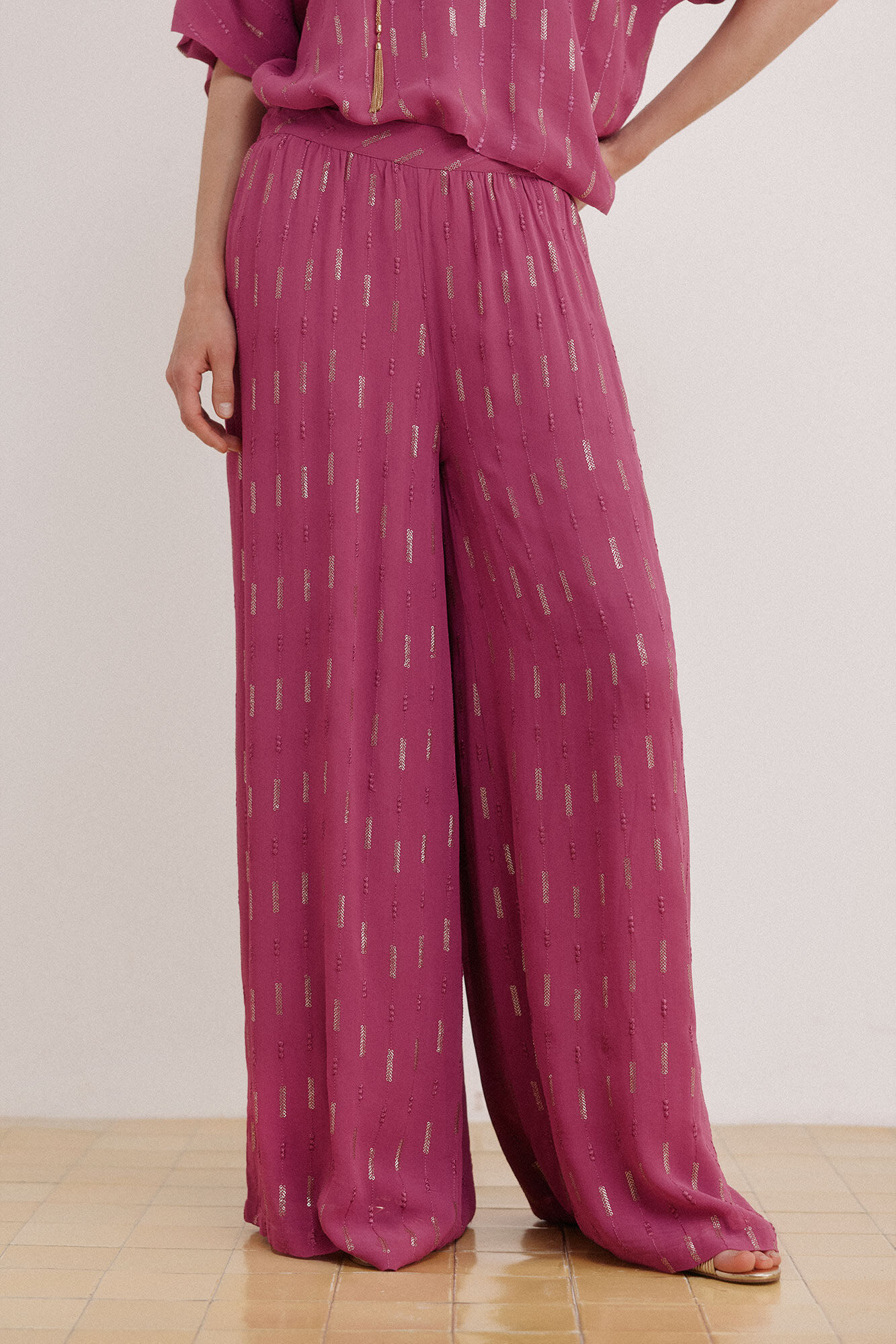 Hoss Intropia Cal&ccedil;as de lantejoulas Pauliana Roxo