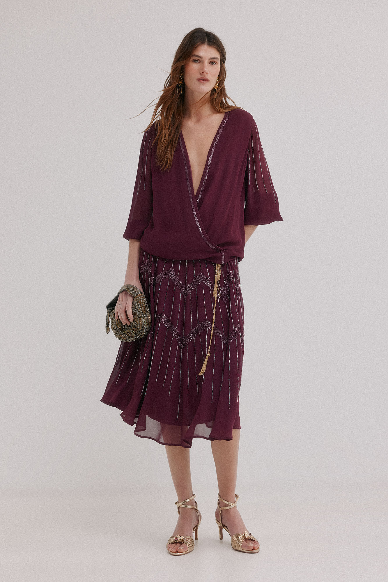 Hoss Intropia Almudena. Vestido bordado