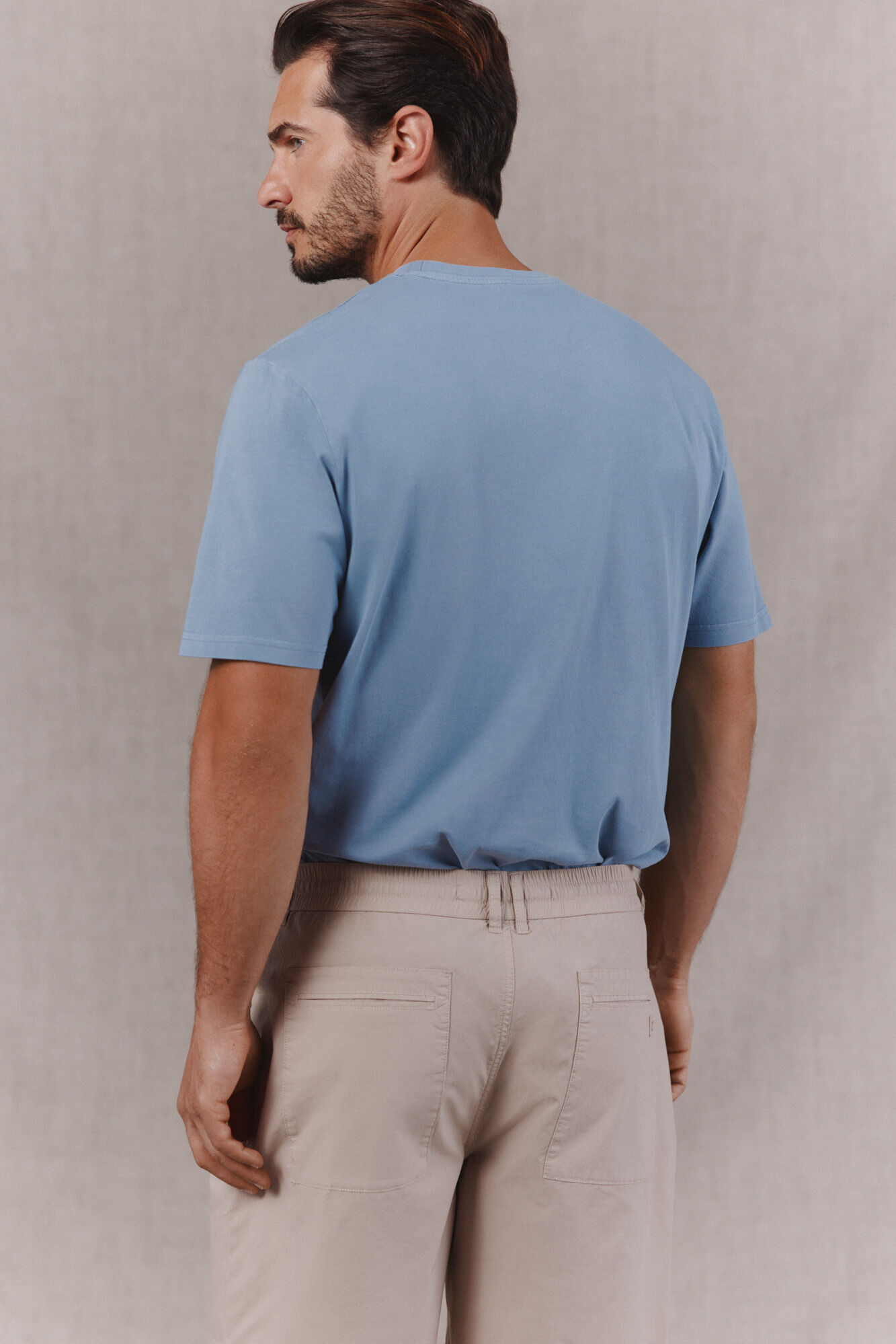 OOTO Camiseta b&aacute;sica lavada con bordado avi&oacute;n Azul