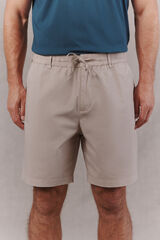 OOTO Lightweight poplin regular Bermuda shorts Beige