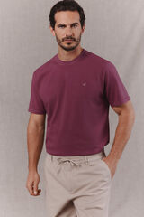 OOTO Camiseta b&aacute;sica lavada con bordado avi&oacute;n Rosa