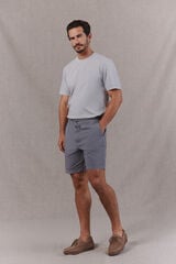 OOTO Lightweight poplin regular Bermuda shorts Grey