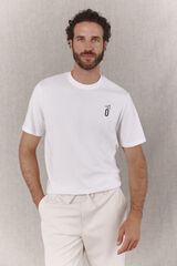 OOTO Washed basic T-shirt with print White
