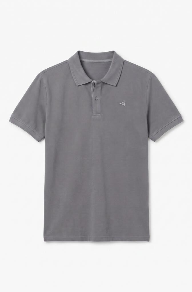 OOTO Polo pique lavado bordado avi&oacute;n Gris