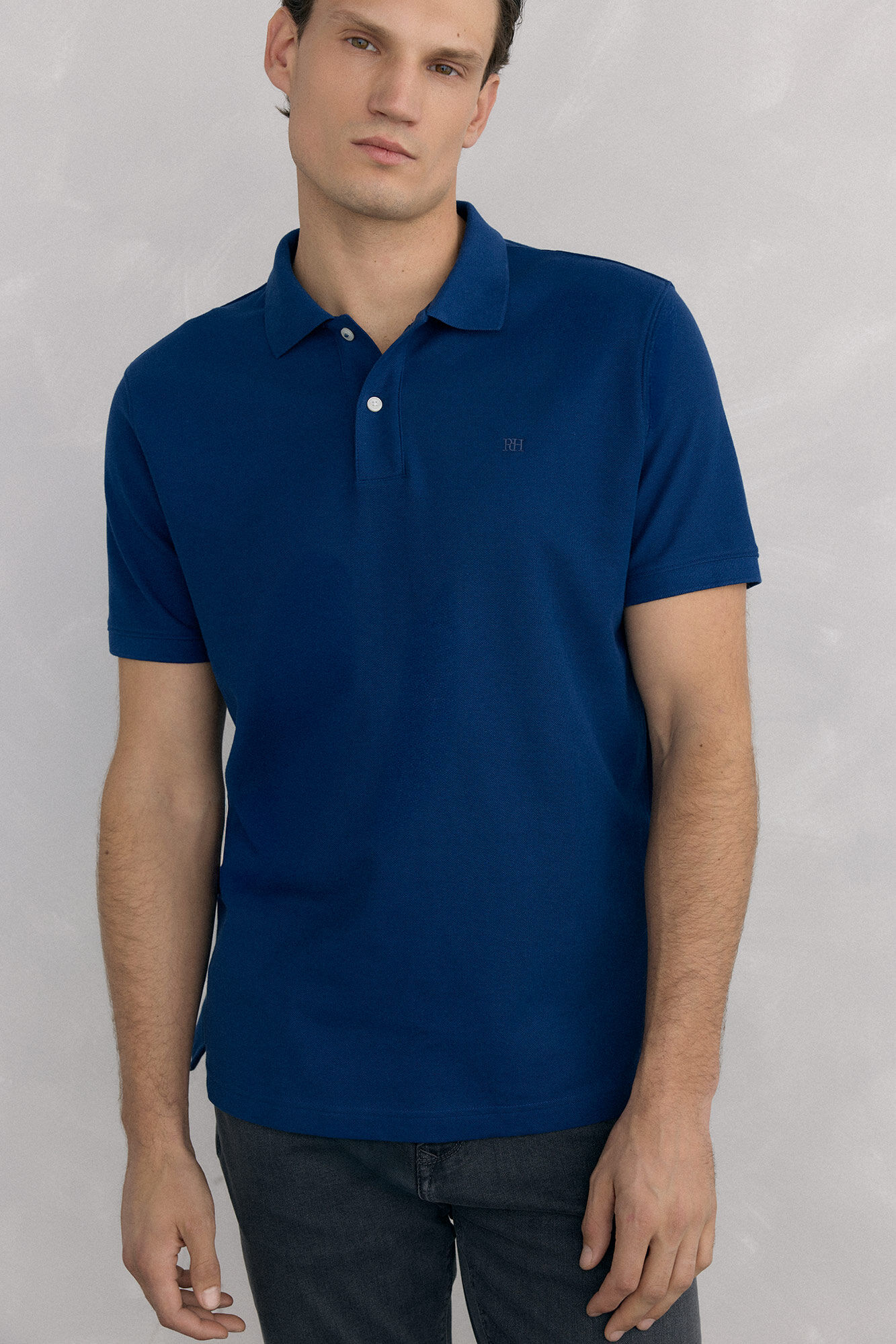 Pedro del Hierro Basic piqu&eacute; polo shirt Blue