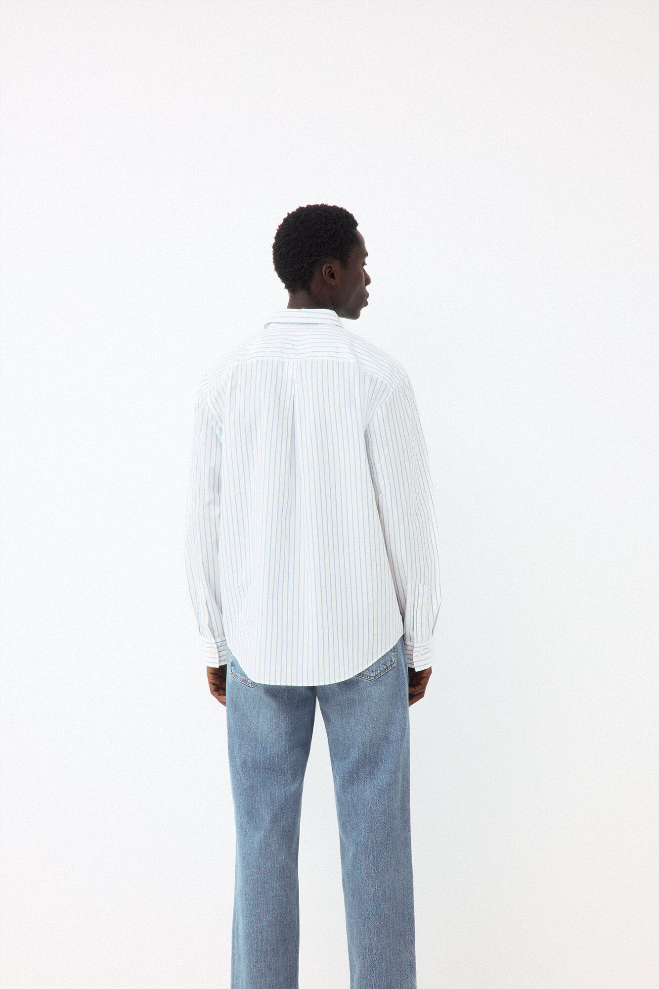 Pedro del Hierro Striped poplin relax fit shirt White