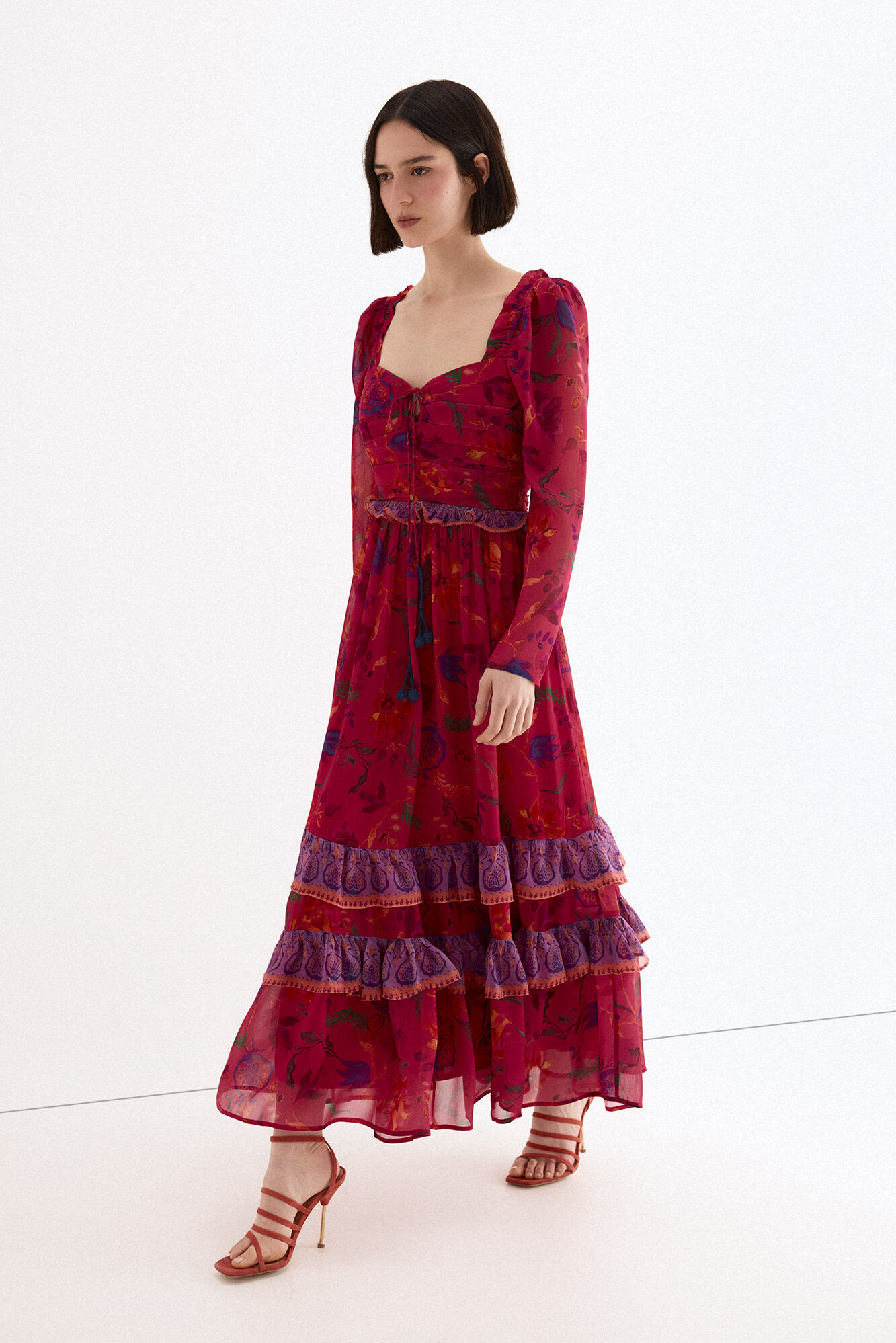 TFP by Tamara Falc&oacute; Long floral print dress