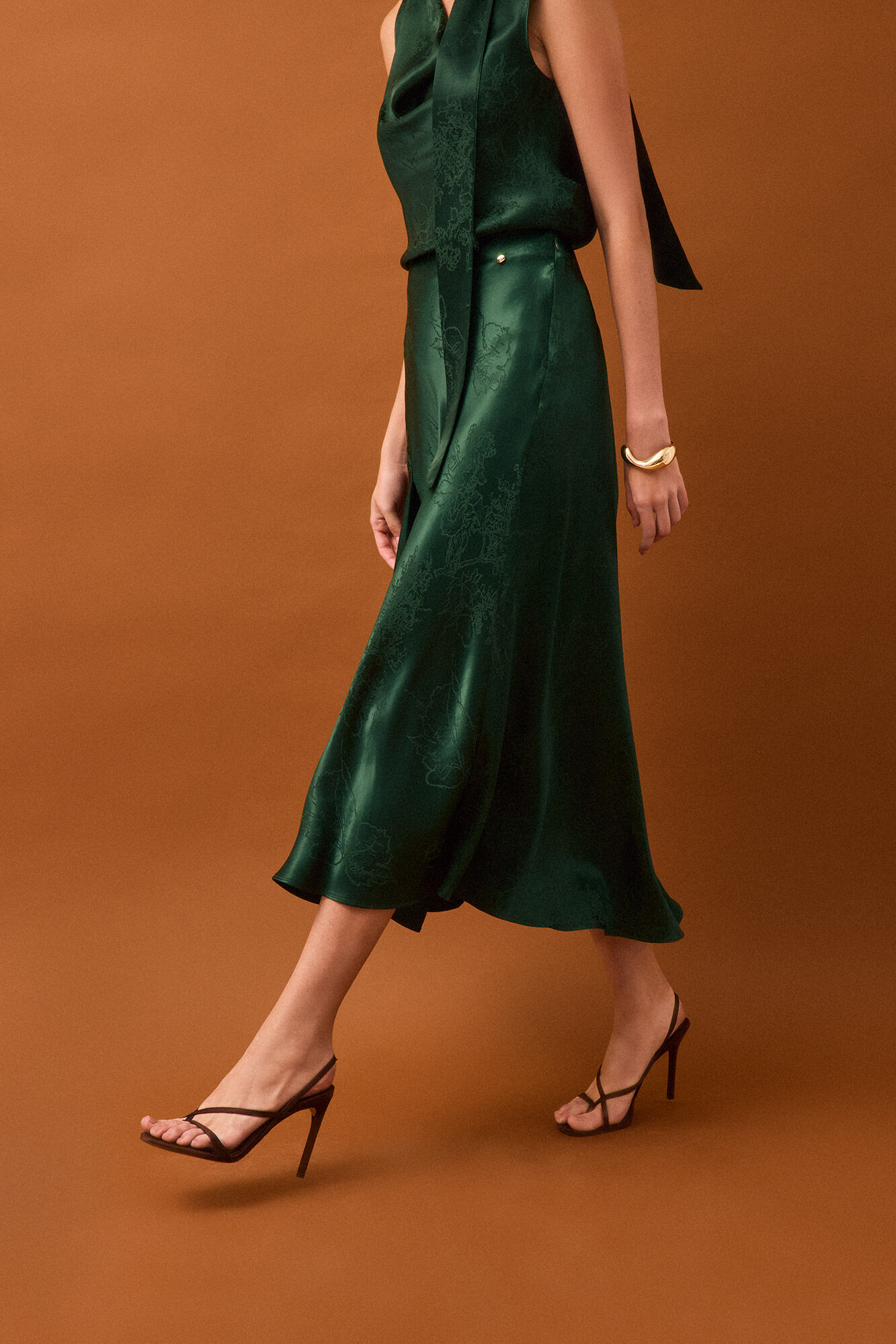 Pedro del Hierro Fantasy fabric cape skirt Green