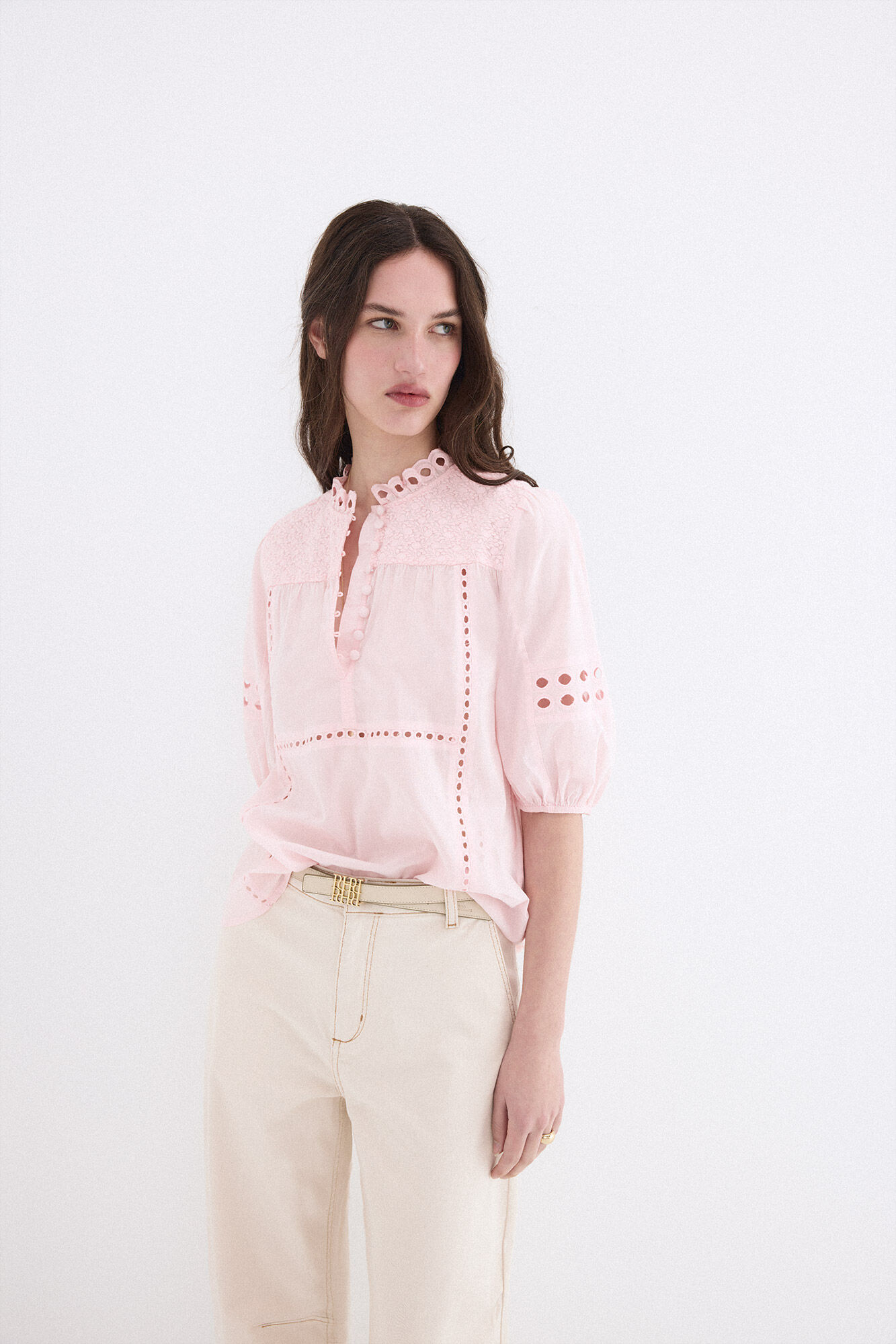 Pedro del Hierro Openwork romantic blouse