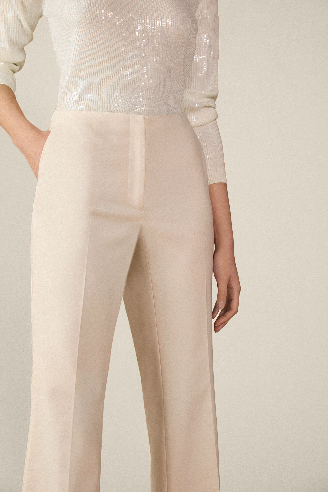 TFP by Tamara Falc&oacute; High-waisted trousers Ecru