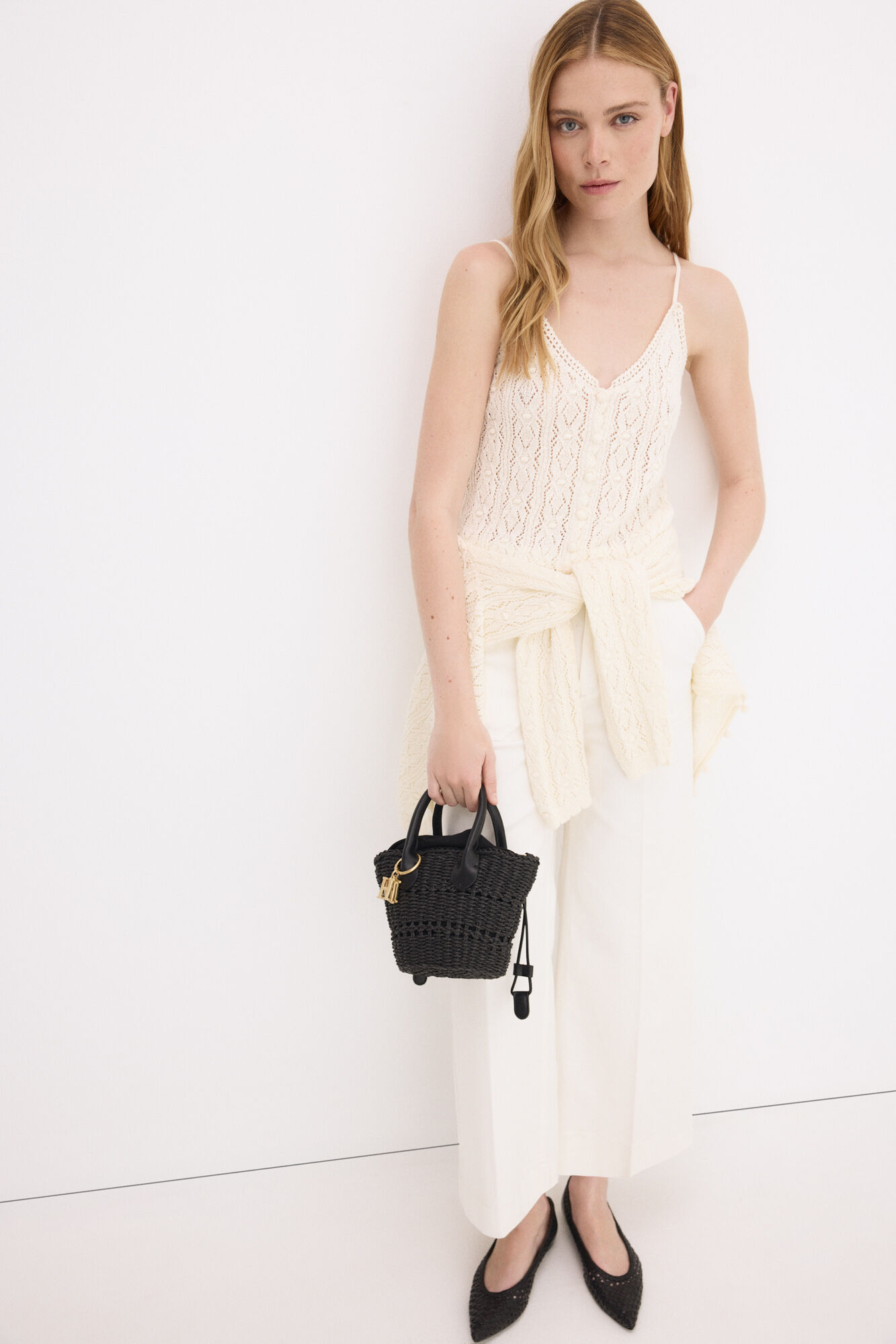 Pedro del Hierro Openwork knit vest top
