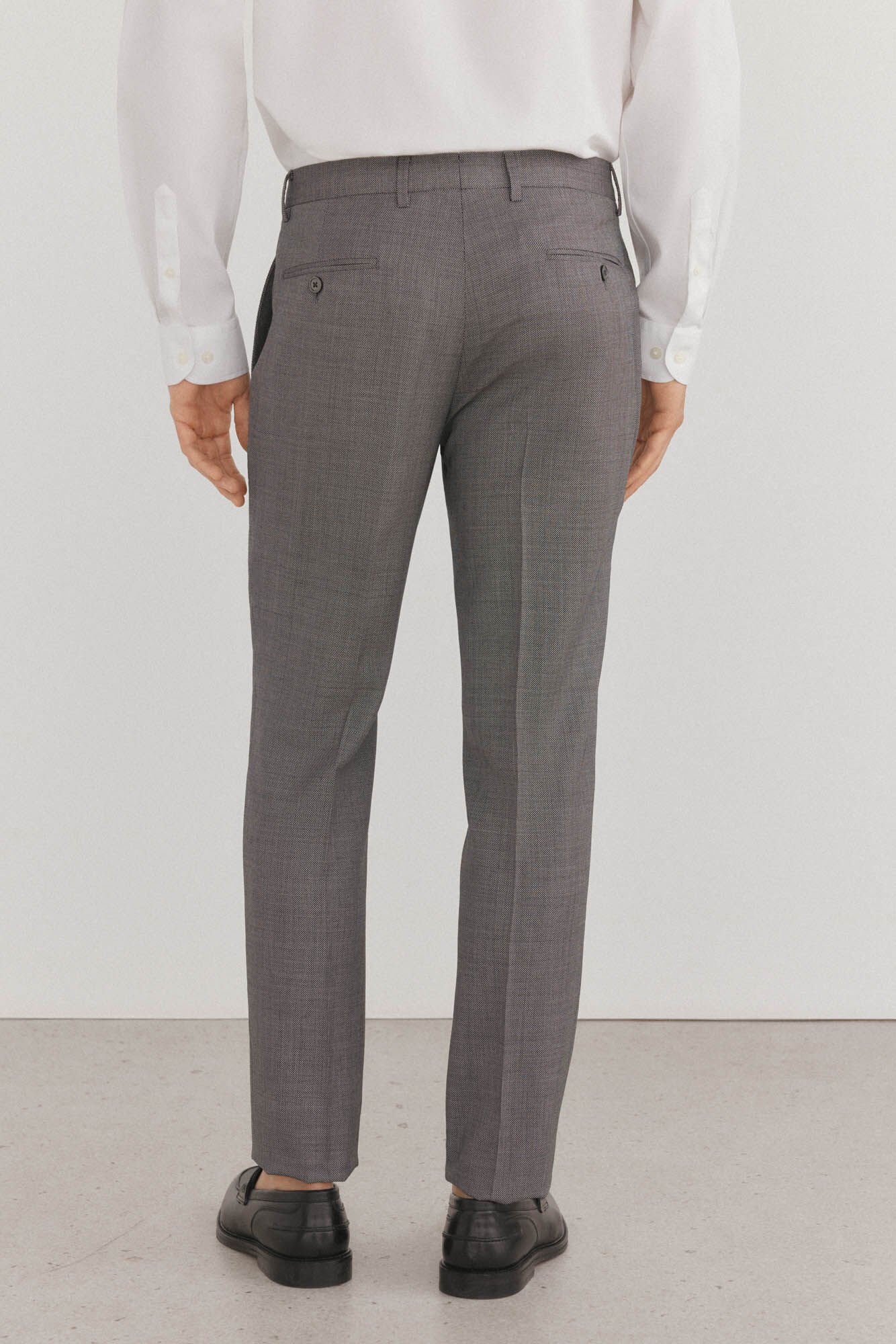 Pedro del Hierro Slim fit bi-stretch bird's eye trousers Grey