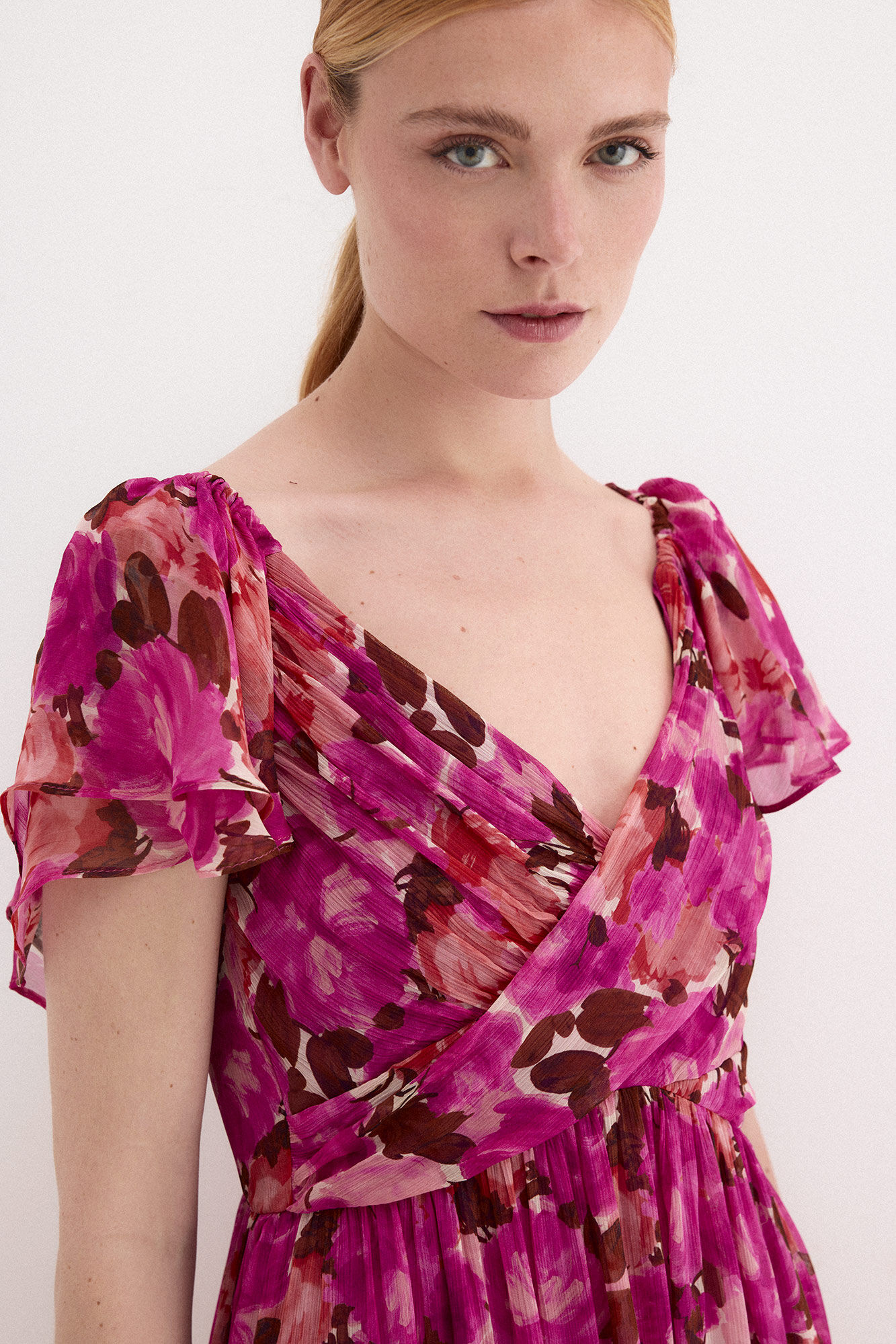 Pedro del Hierro Vestido comprido estampado floral Rosa