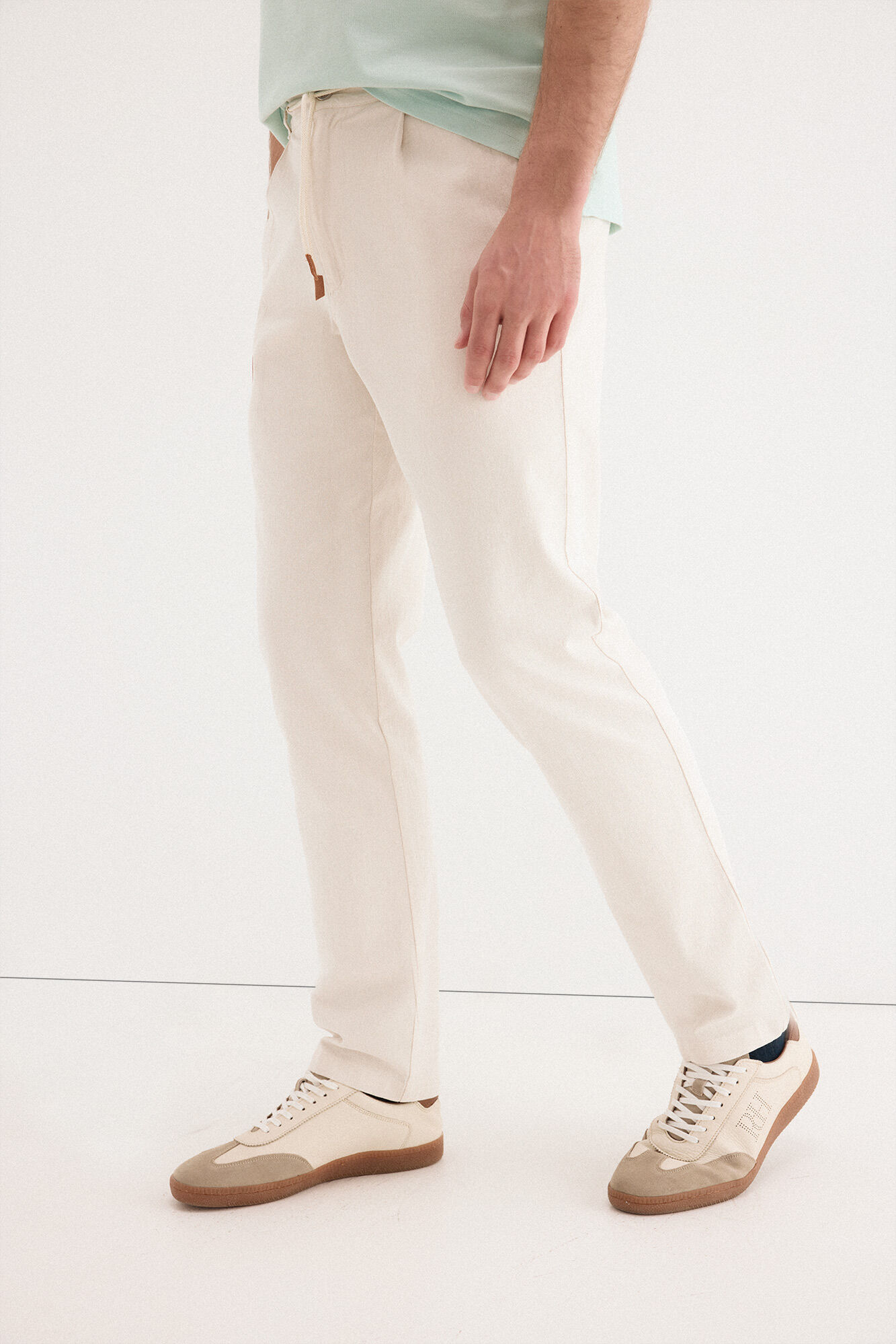 Pedro del Hierro Cotton-linen drawstring chinos