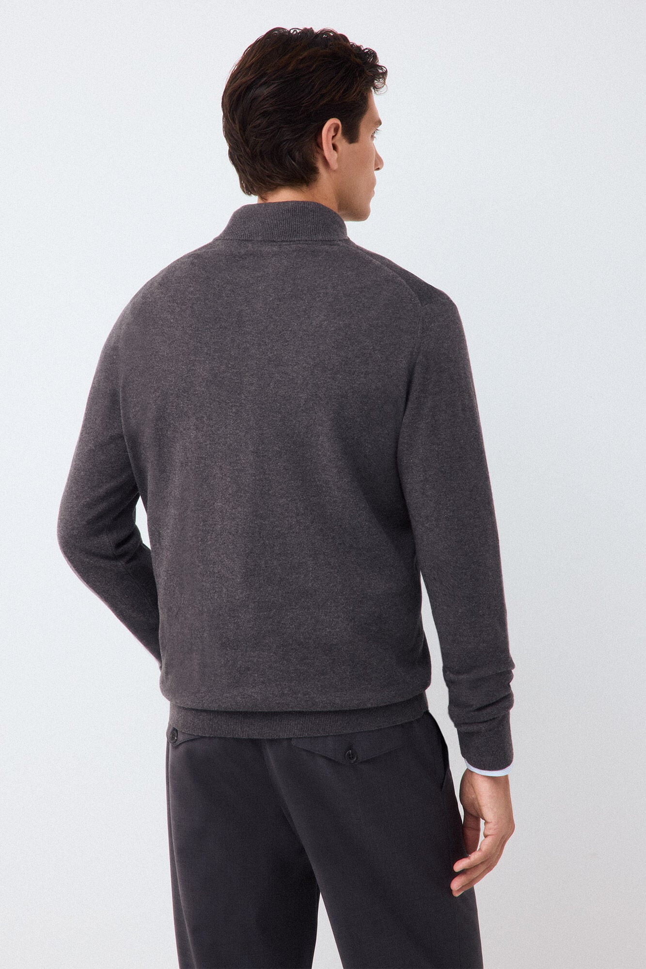 Pedro del Hierro Camisola de malha premium em algod&atilde;o, seda e caxemira Cizento