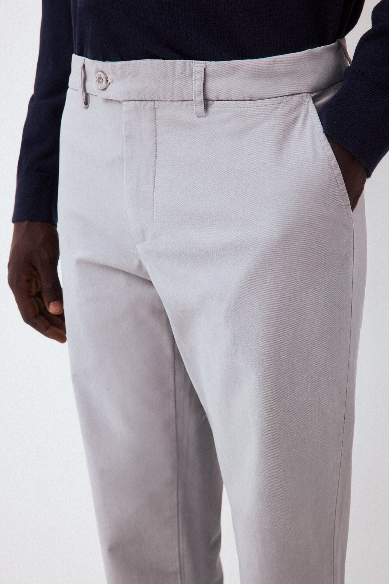 Pedro del Hierro Vestido chino twill leve regular Cizento