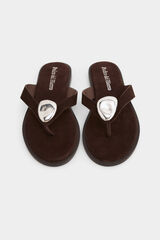 Pedro del Hierro Sand&aacute;lia joia pele Marrom