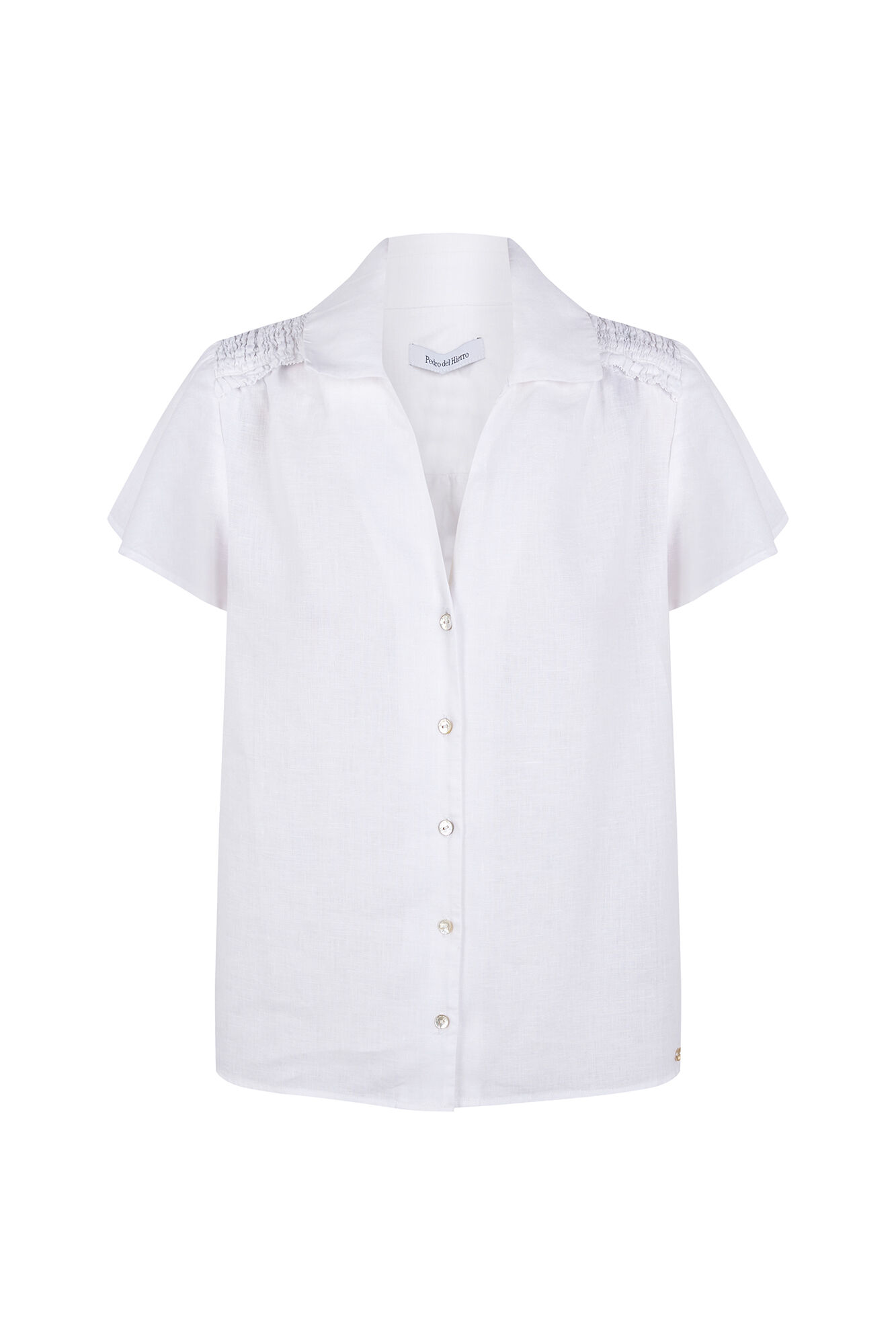 Pedro del Hierro Linen short sleeve blouse White