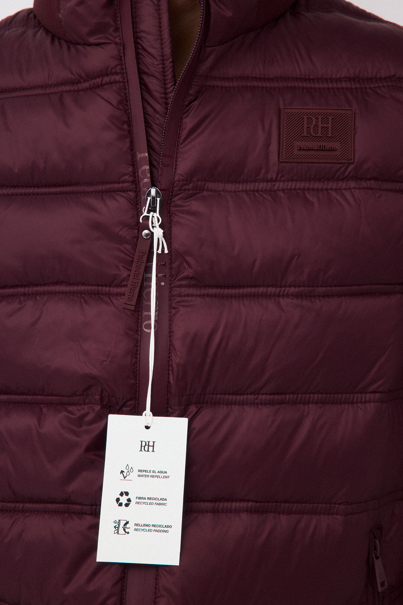 Pedro del Hierro Ultralight puffer gilet Burgundy